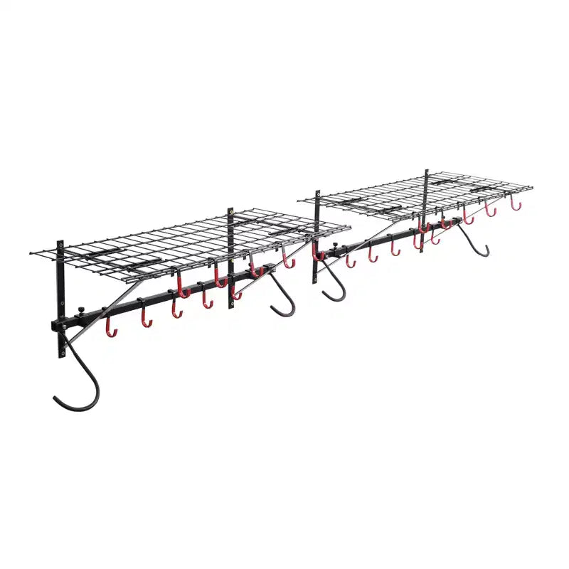 VEVOR Bike Storage Rack, 4 Bike Racks, Wall Mount Bike Storage Hanger with 2 Shelves, Home and Garage Organizer, Customizable for Various Bike Sizes