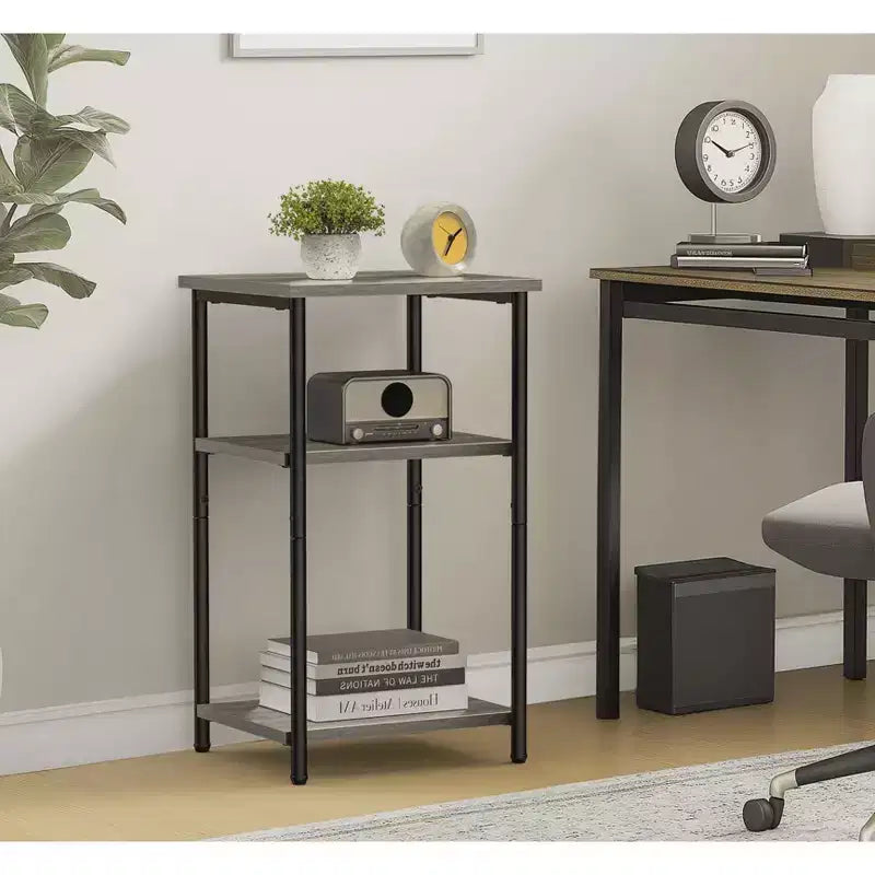 MAYEERTY 3-Layer Coffee Table Adjustable Height Storage Shelf