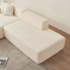 Divano Sezionale Modulare a L a 5 Posti in Tessuto di Lana di Agnello MAYEERTY con Chaise-Longue per Camera da Letto e Appartamento