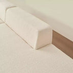 Divano Sezionale Modulare a L a 5 Posti in Tessuto di Lana di Agnello MAYEERTY con Chaise-Longue per Camera da Letto e Appartamento