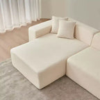 Divano Sezionale Modulare a L a 5 Posti in Tessuto di Lana di Agnello MAYEERTY con Chaise-Longue per Camera da Letto e Appartamento