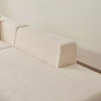 Divano Sezionale Modulare a L a 5 Posti in Tessuto di Lana di Agnello MAYEERTY con Chaise-Longue per Camera da Letto e Appartamento