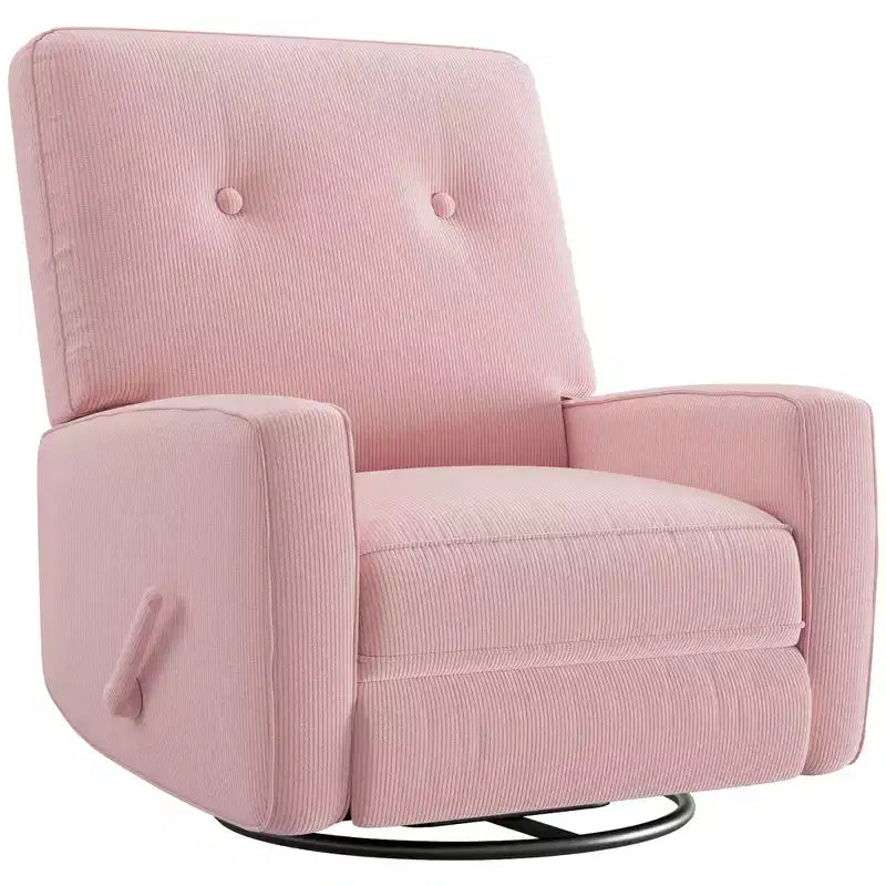 Garvee Poltrona Reclinabile Girevole a 360° per Adulti, Dondolo per Culla per Soggiorno, Camera da Letto, Ufficio, Lino