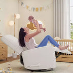 Garvee Poltrona Reclinabile Girevole a 360° per Adulti, Dondolo per Culla per Soggiorno, Camera da Letto, Ufficio, Lino