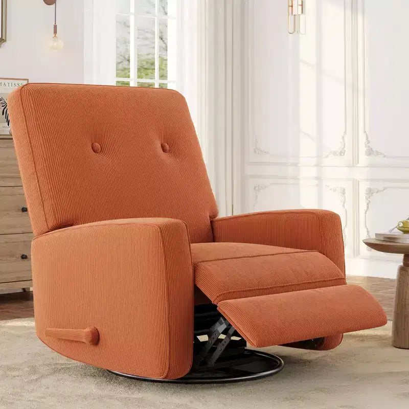 Garvee Poltrona Reclinabile Girevole a 360° per Adulti, Dondolo per Culla per Soggiorno, Camera da Letto, Ufficio, Lino