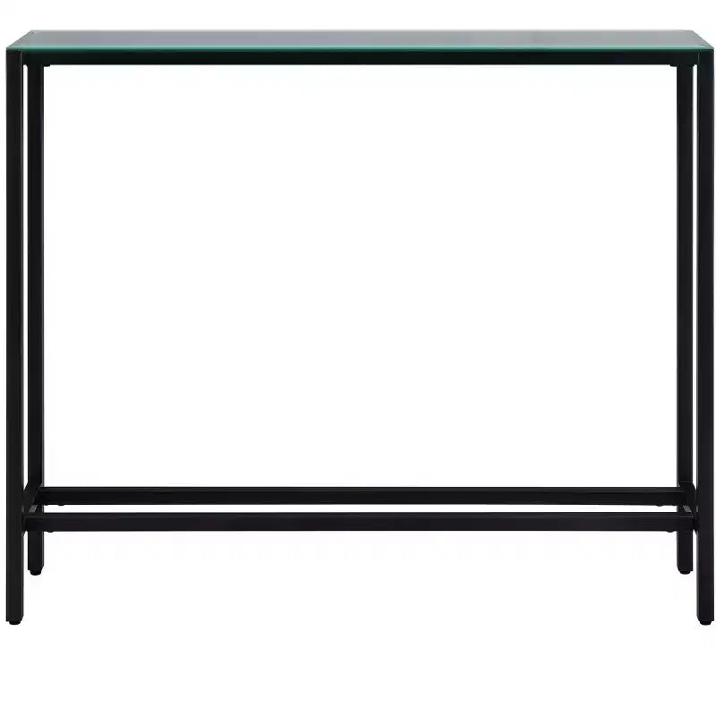 Darrin Narrow Mini Console Table with Mirrored Top - Black - SEI