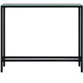 Darrin Narrow Mini Console Table with Mirrored Top - Black - SEI