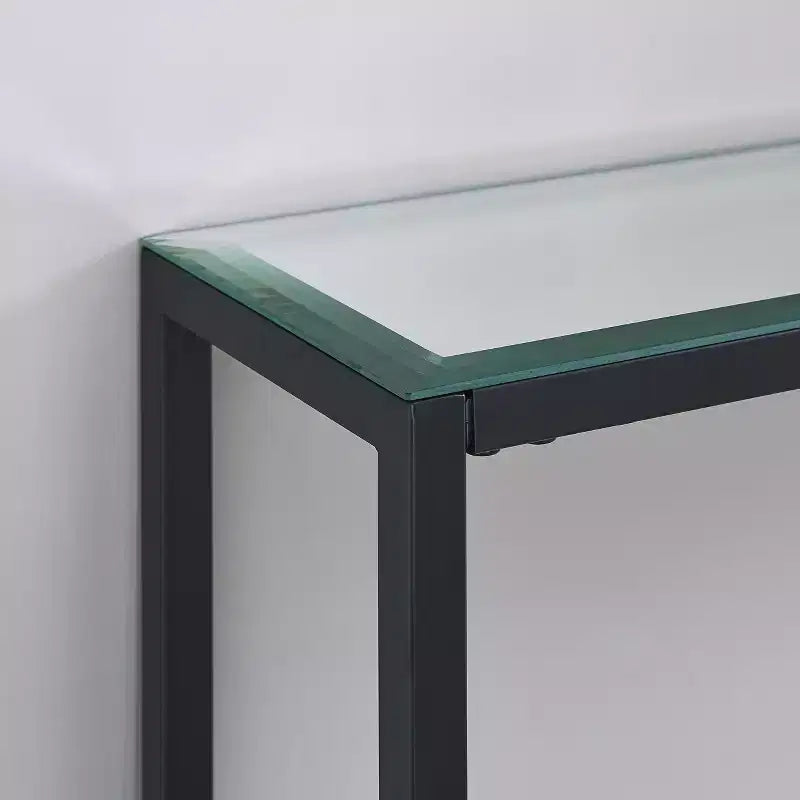 Console Darrin Narrow Mini avec plateau en miroir - Noir - SEI