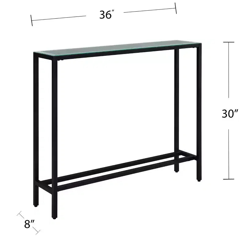 Console Darrin Narrow Mini avec plateau en miroir - Noir - SEI