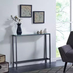 Console Darrin Narrow avec plateau miroir - Gris - SEI