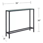 Console Darrin Narrow avec plateau miroir - Gris - SEI