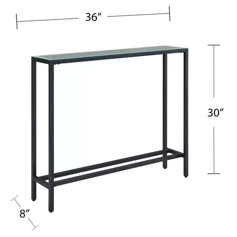 Console Darrin Narrow avec plateau miroir - Gris - SEI