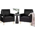 TYBOATLE Poltrona a Sacco in Ecopelle, Poltrona da Lettura Imbottita in Stile Mid-Century Moderno con Tasche