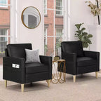 TYBOATLE Poltrona a Sacco in Ecopelle, Poltrona da Lettura Imbottita in Stile Mid-Century Moderno con Tasche