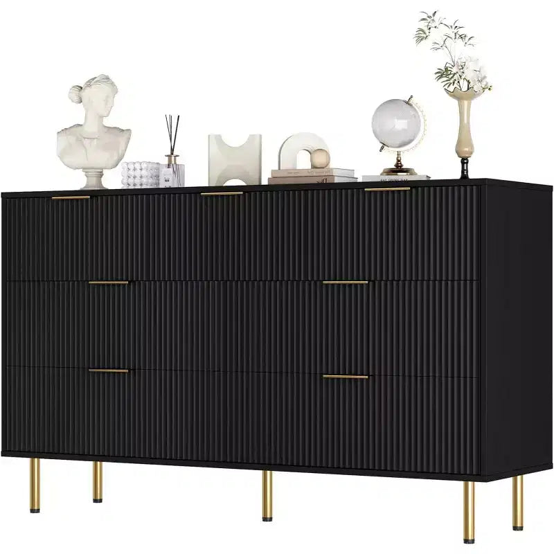 Cassettiera a 7 cassetti per camera da letto, cassettiera moderna in legno per armadio, con maniglia dorata, organizer per mobili da camera da letto, per soggiorno, corridoio