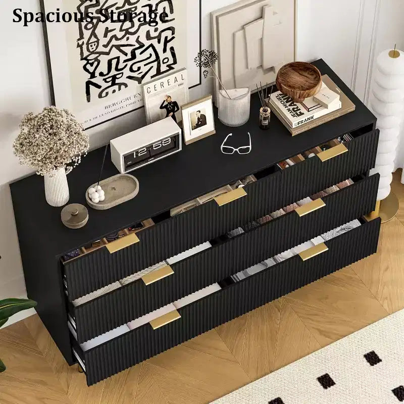Cassettiera a 7 cassetti per camera da letto, cassettiera moderna in legno per armadio, con maniglia dorata, organizer per mobili da camera da letto, per soggiorno, corridoio