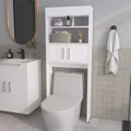 Chic Crate-Over-the-Toilet 2-Door Bathroom Cabinet  White Shelf Storage | Space-Saving Design