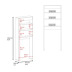 Elegante mobiletto da bagno salvaspazio a 2 ante sopra il WC | Scaffale portaoggetti bianco