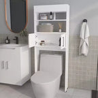 Elegante mobiletto da bagno salvaspazio a 2 ante sopra il WC | Scaffale portaoggetti bianco