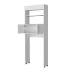 Elegante mobiletto da bagno salvaspazio a 2 ante sopra il WC | Scaffale portaoggetti bianco