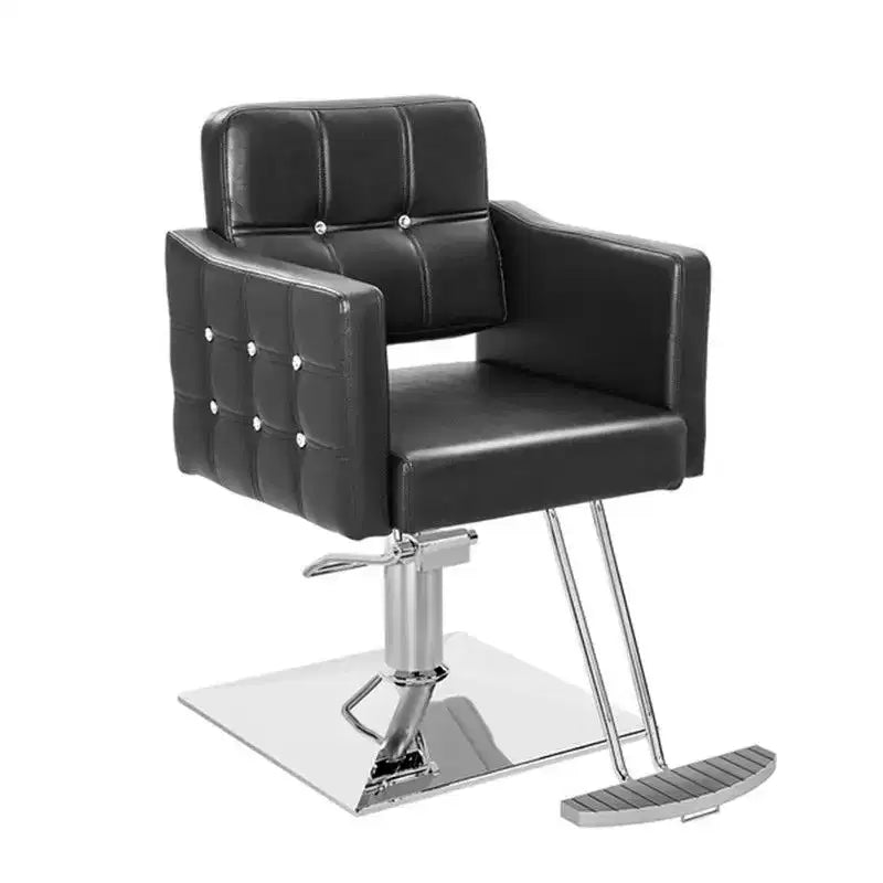 Chaise de Salon de Coiffure Hydraulique Robuste Rose Karl Home avec Accents Diamantés