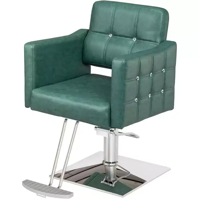 Chaise de Salon de Coiffure Hydraulique Robuste Rose Karl Home avec Accents Diamantés
