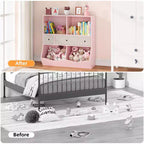 Organizzatore portaoggetti giocattoli a 3 livelli con cassetti e 4 scomparti - Libreria autoportante per bambini per sala giochi, cameretta, asilo