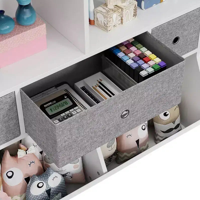 Organizzatore portaoggetti giocattoli a 3 livelli con cassetti e 4 scomparti - Libreria autoportante per bambini per sala giochi, cameretta, asilo