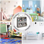Organizzatore portaoggetti giocattoli a 3 livelli con cassetti e 4 scomparti - Libreria autoportante per bambini per sala giochi, cameretta, asilo