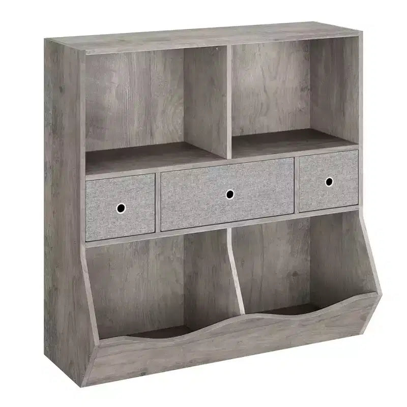 Organizzatore portaoggetti giocattoli a 3 livelli con cassetti e 4 scomparti - Libreria autoportante per bambini per sala giochi, cameretta, asilo
