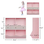 Organizzatore portaoggetti giocattoli a 3 livelli con cassetti e 4 scomparti - Libreria autoportante per bambini per sala giochi, cameretta, asilo