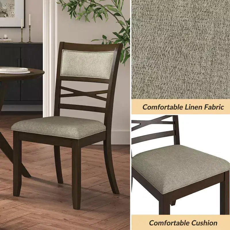 Sedia da pranzo classica Eliseo con struttura in legno massello, set da 4|ART OF LIVING DESIGNSWALNUT