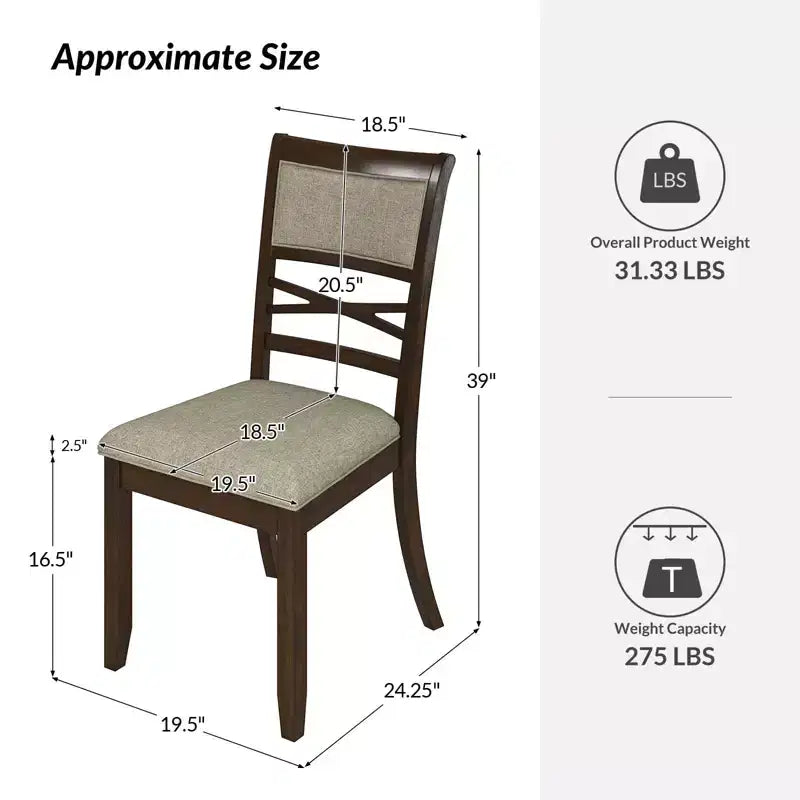 Sedia da pranzo classica Eliseo con struttura in legno massello, set da 4|ART OF LIVING DESIGNSWALNUT