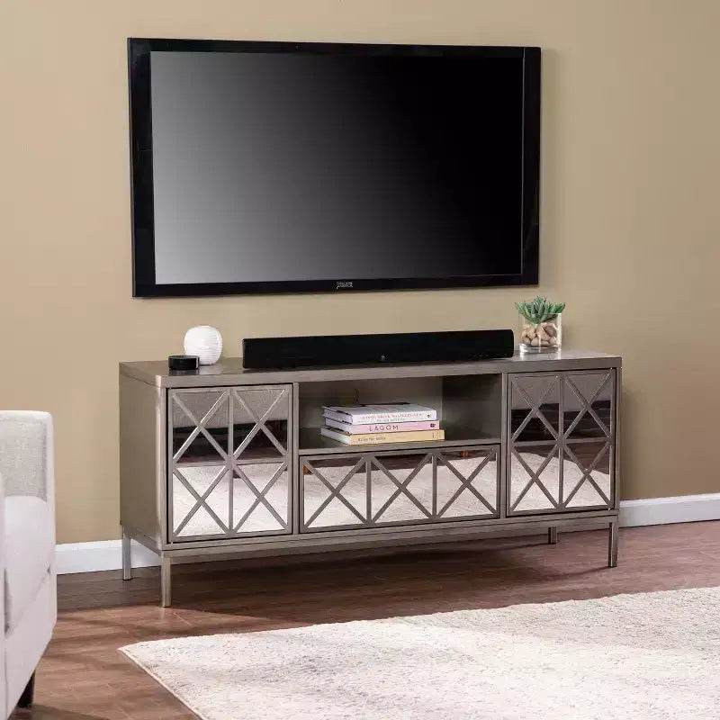 Mobile TV/porta-media Downley Storage - Argento - SEI