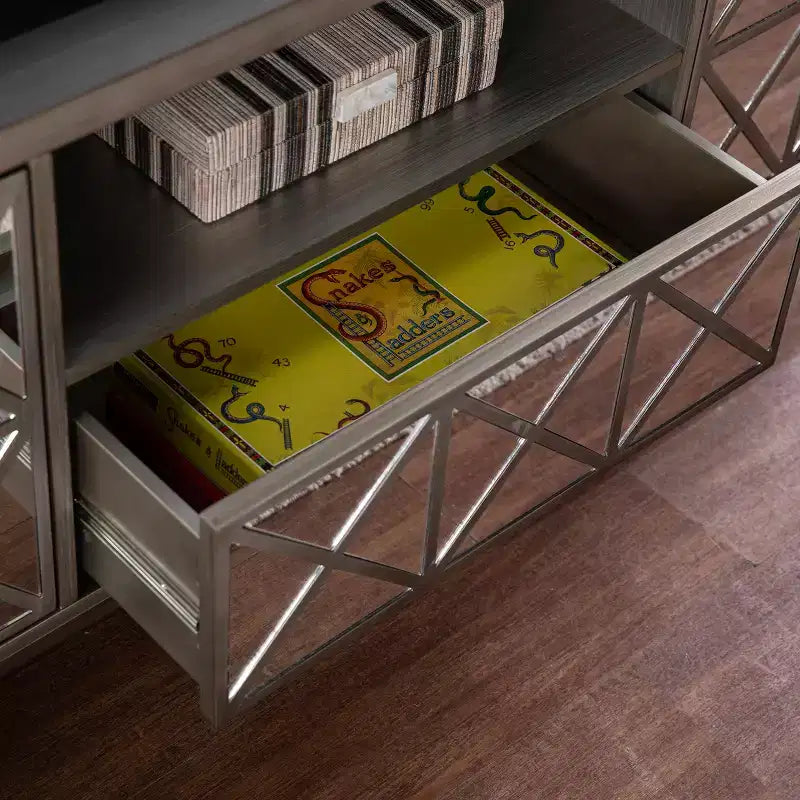 Mobile TV/porta-media Downley Storage - Argento - SEI
