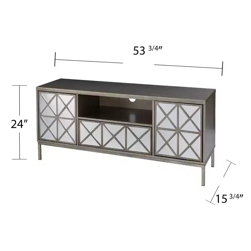 Mobile TV/porta-media Downley Storage - Argento - SEI