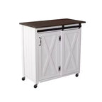 Carrello da cucina con ante scorrevoli Leshire – Bianco – SEI