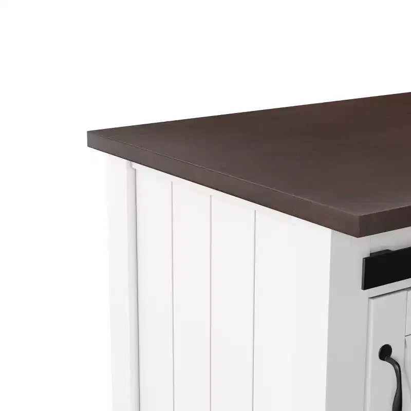 Carrello da cucina con ante scorrevoli Leshire – Bianco – SEI