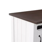 Carrello da cucina con ante scorrevoli Leshire – Bianco – SEI