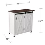 Carrello da cucina con ante scorrevoli Leshire – Bianco – SEI