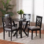 Baxton Studio Elise Modern Grey Fabric and Dark Brown Finished Wood 5-Piece Dining Set