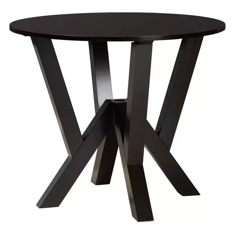 Set da pranzo 5 pezzi Baxton Studio Elise moderno in tessuto grigio e legno rifinito marrone scuro