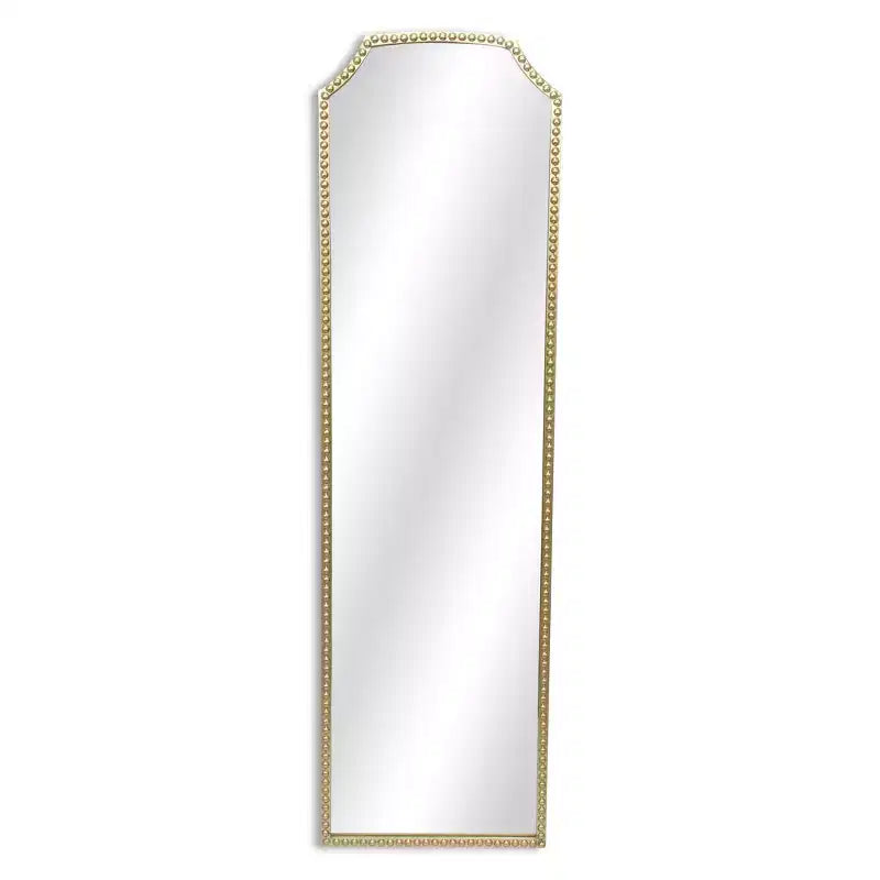 HomeRoots 64 Gold Metal Beaded Arch Full Length Hanging Mirror