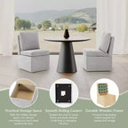 Sedie da Pranzo Senza Braccioli Imbottite in ciniglia WestinTrends Soho Modern con Rotelle