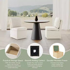 Sedie da Pranzo Senza Braccioli Imbottite in ciniglia WestinTrends Soho Modern con Rotelle