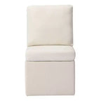 WestinTrends Soho Modern Upholstered Chenille Armless Dining Chairs With Casters