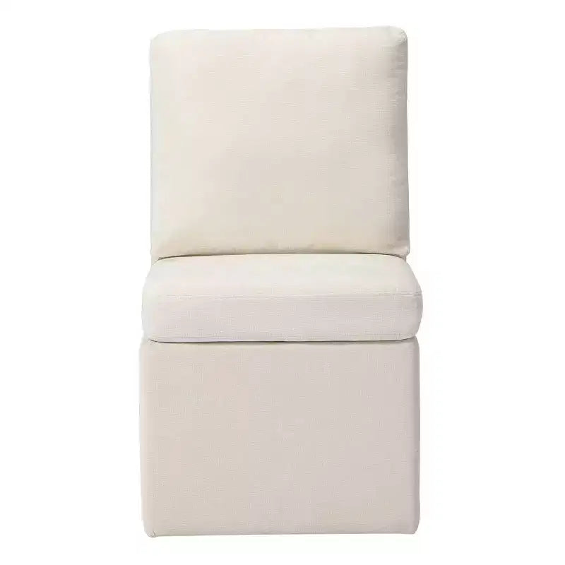 WestinTrends Soho Modern Upholstered Chenille Armless Dining Chairs With Casters