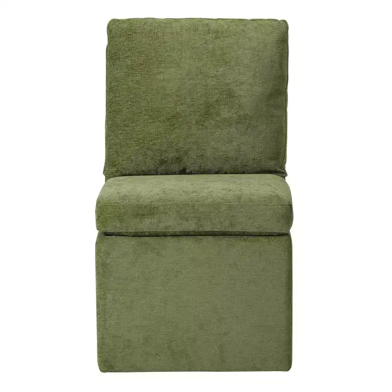Chaises de salle à manger sans accoudoirs WestinTrends Soho Modern rembourrées en chenille avec roulettes