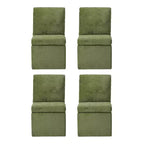 WestinTrends Soho Modern Upholstered Chenille Armless Dining Chairs With Casters (Set of 4), Olive Green