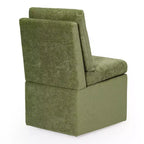 WestinTrends Sedie da pranzo moderne Soho imbottite in ciniglia senza braccioli con rotelle (set da 4), verde oliva